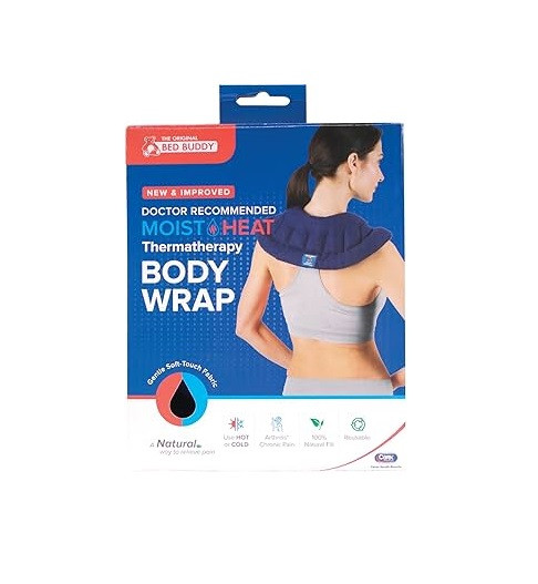 Bed Buddy Body Wrap – Reusable Hot & Cold Therapy Pack for Back, Neck, Shoulder, and Knee Pain Relief (Moist Heat, Microwavable & Freezable)