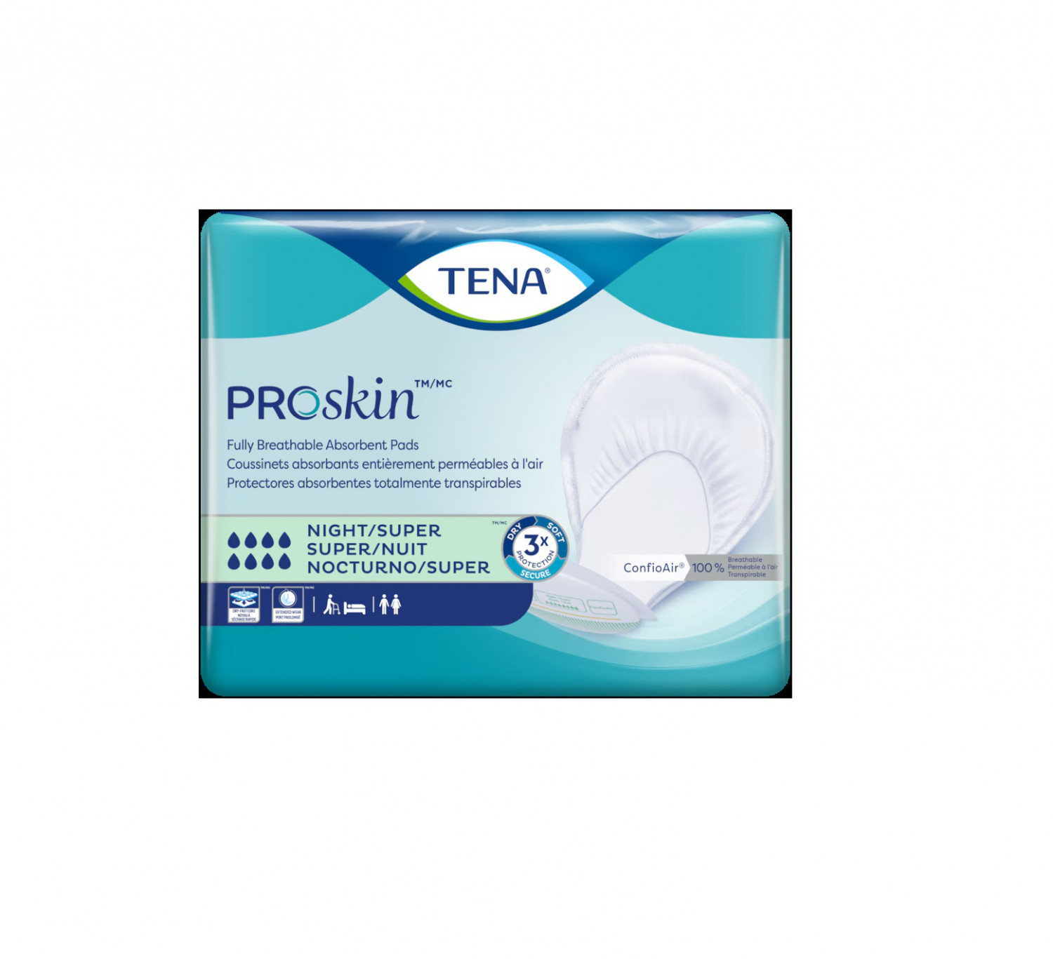 TENA ProSkin Night Super - Fully Breathable Absorbent Pads