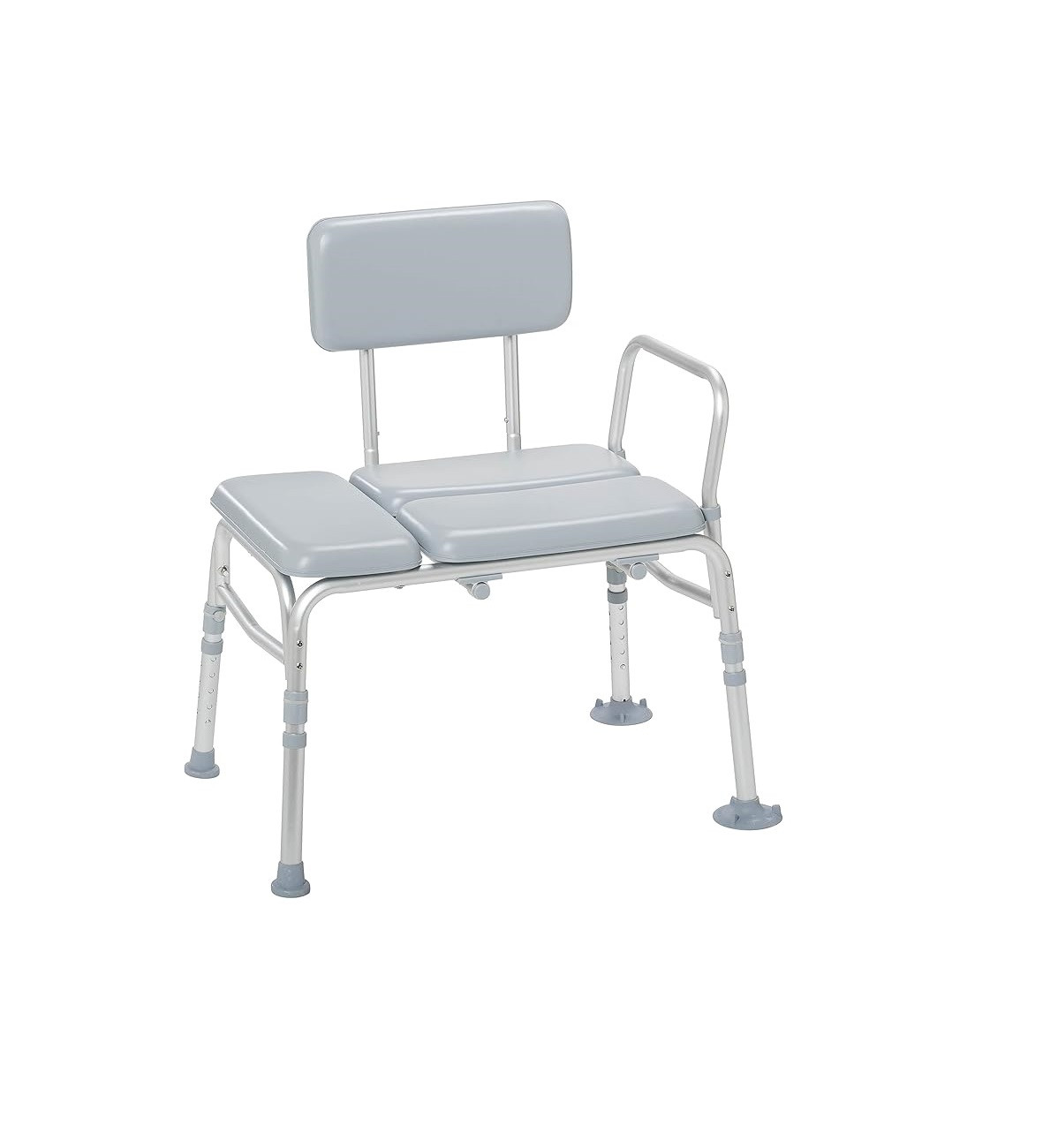 Drive Medical Padded Transfer Bench with Adjustable Height, Cushioned Seat & Backrest, 400 lb Capacity