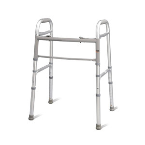 Carex Folding Walker, Lightweight Adjustable Walker with Two-Button Fold, Detachable Sides, and 300 lbs Weight Capacity