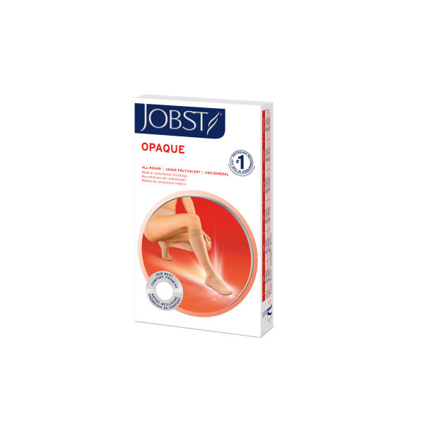 JOBST Opaque Compression Stockings 15-20 mmHg Knee High, with SoftFit Band, Closed Toe