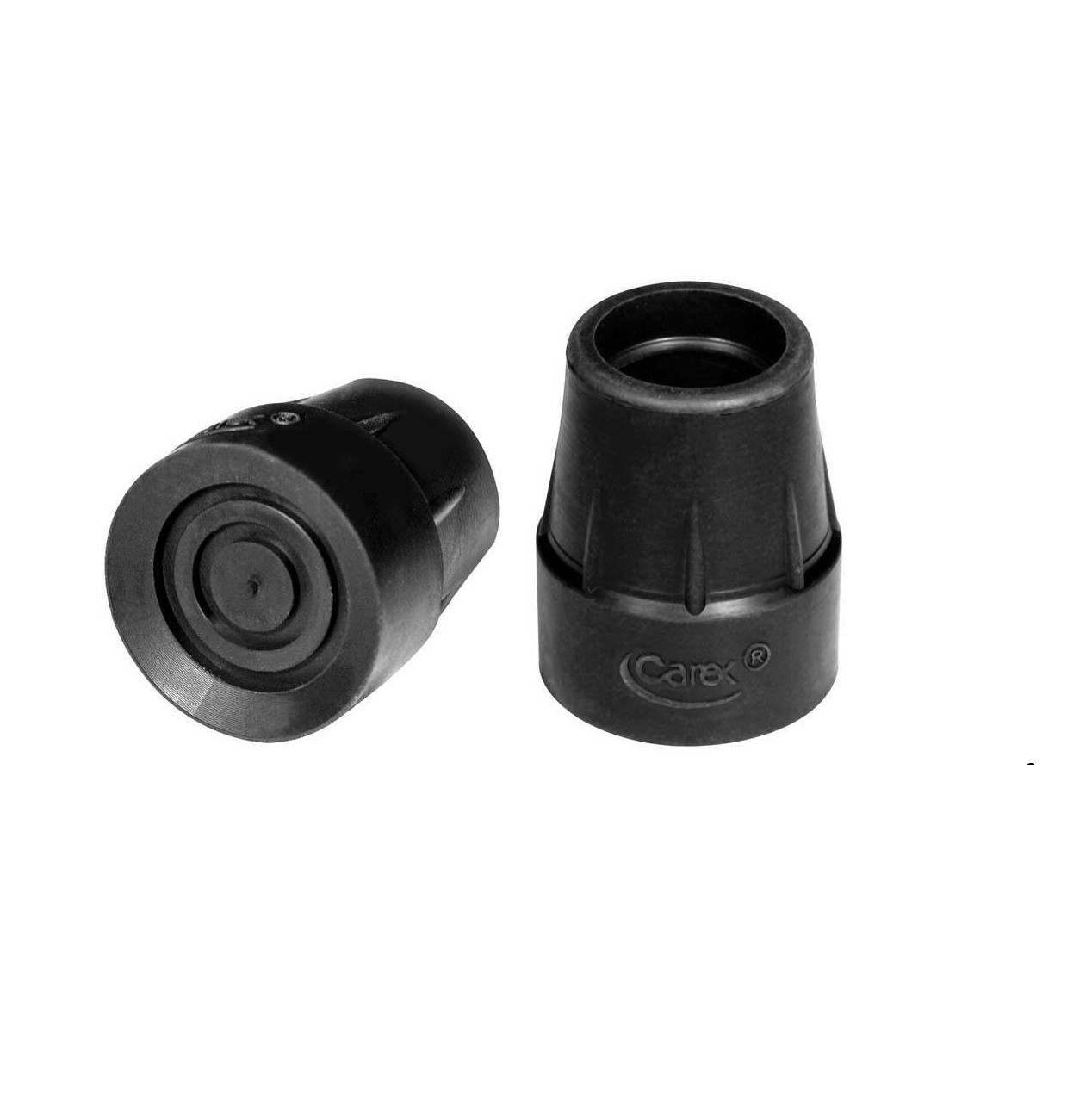 Carex Rubber Cane Tips – Non-Slip Replacement Tips with Metal Core (1", 3/4", 7/8")