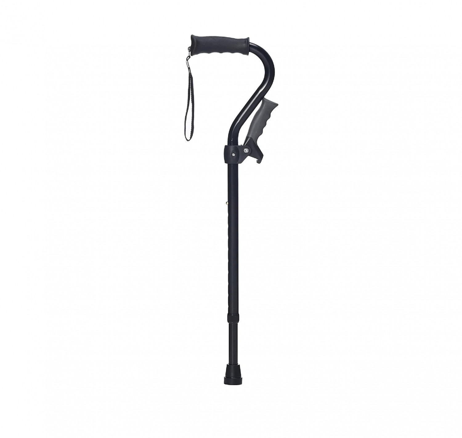 Carex Uplift Cane with Spring-Loaded Assist Handle – Ergonomic, Height-Adjustable Stand-Up Cane for Sitting and Standing Support, Lightweight Aluminum with Comfort Grip and Wrist Strap