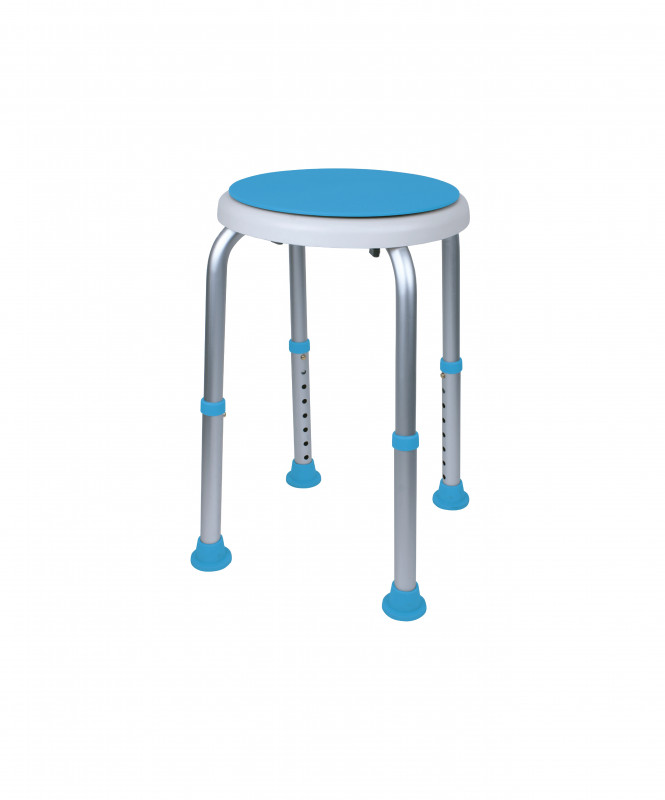 Carex Swivel Shower Stool, 360° Rotating Padded Bath Seat, Adjustable Height 14.5"–21", Non-Slip Feet, 300 lb Capacity